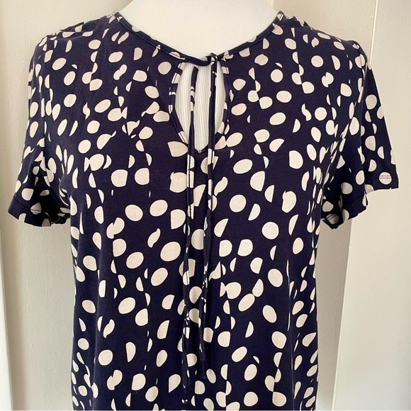 Maeve by Anthropology Clemente Tee Navy Polka Dot Size Large - Picture 8 of 16